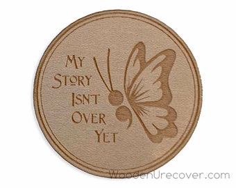 Semicolon Butterfly Token, My Story Isn't Over Yet Prayer Token and Hope Coin - Medallions for Survivors & Warriors!