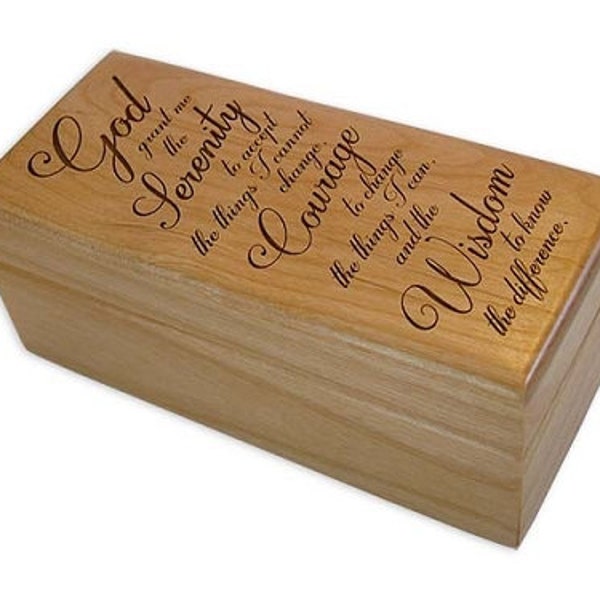 Serenity Prayer God Box, Laser Engraved Trinket Boxes, Recovery Gifts and more from WoodenUrecover (WURGB_SPLB)
