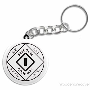 NA Anniversary Key Ring | Narcotics Anonymous Recovery Medallion Key Chain | 12 Step Gifts for Men & Women to Celebrate Recovery Clean Time