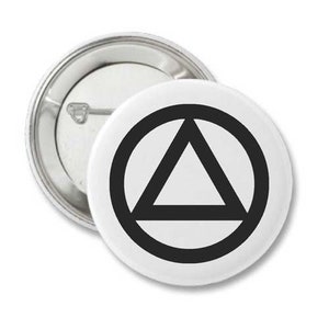 Alcoholics Anonymous Symbol Pinback Button / AA Circle Triangle ...