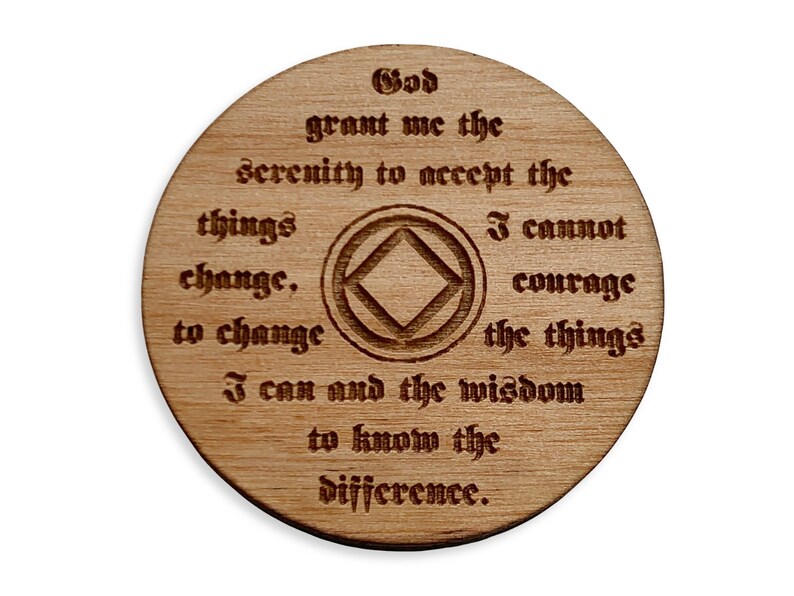 Personalized Wooden Narcotics Anonymous Medallion, NA Birthday Tokens, 12 Step Recovery Coins image 2