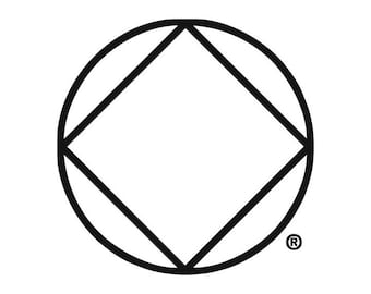NA Symbol Vinyl Decal | Vehicle Lettering and 12 Step Car Decals and Bumper Stickers | Narcotics Anonymous Circle & Diamond Logo