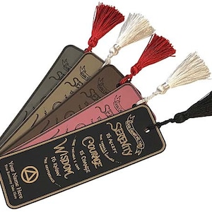 Personalized AA Bookmark - Alcoholics Anonymous Big Book Book-Marks - Laser Engraved Leatherette Recovery Gifts from WoodenUrecover.com