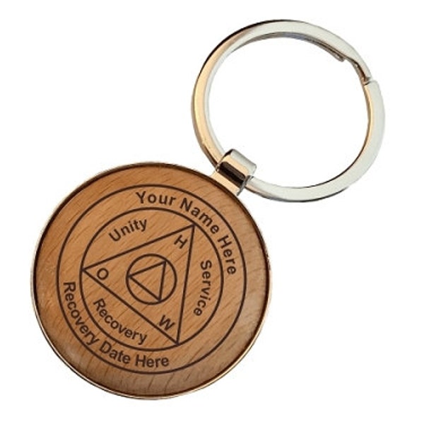 Key-Tags anniversaire AA personnalisé, Alcoholics Anonymous Key Chain - Laser Graved 12 Step Gifts for Sobriety Anniversaires