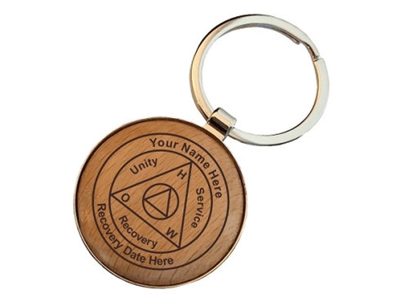 Personalized AA Anniversary Keytags Alcoholics Anonymous Key Etsy