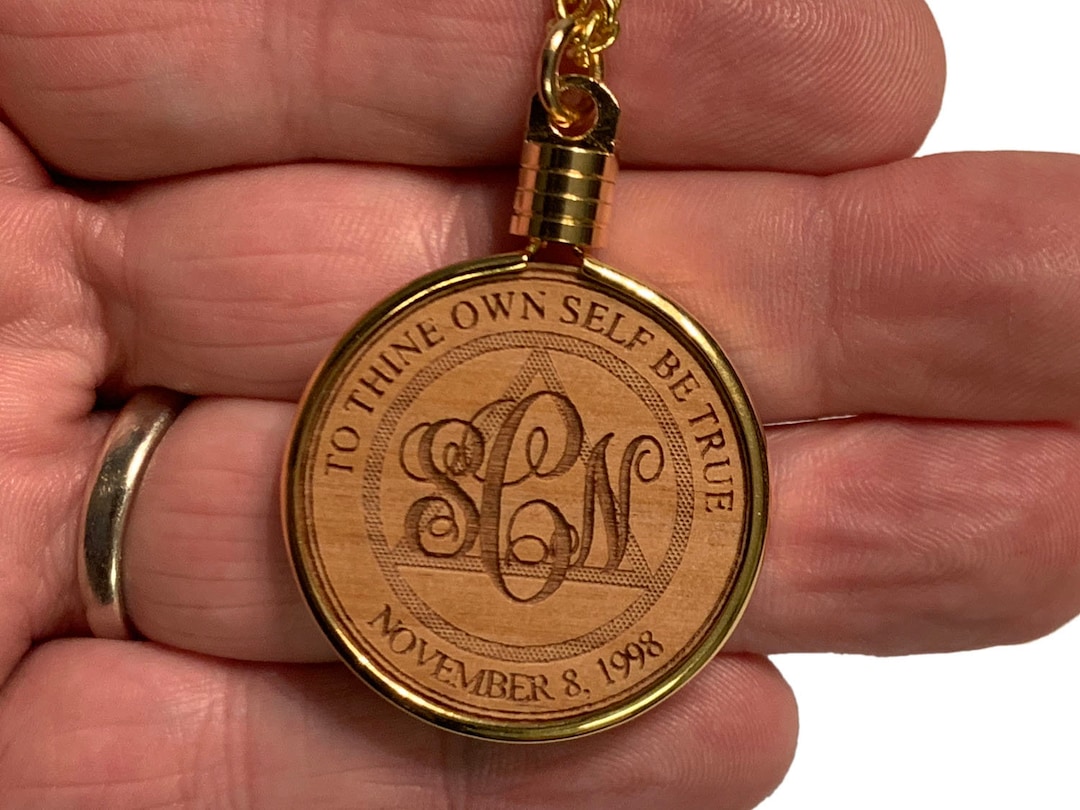 Aa Chain AA Monogram Medallion Necklace, Alcoholics Anonymous 12 Step Jewelry ...