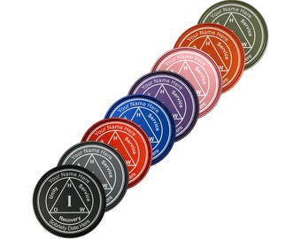 Personalized AA Recovery Medallion – Custom Engraved Sobriety Token – Alcoholics Anonymous Anniversary Chip – AA Gift for Sponsor or Sponsee