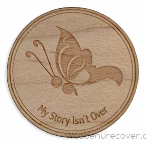 Semicolon Butterfly Coin, My Story Isn&#39;t Over Yet Prayer Medallion and Hope Token - Motivational Coins for Mental Health Awareness