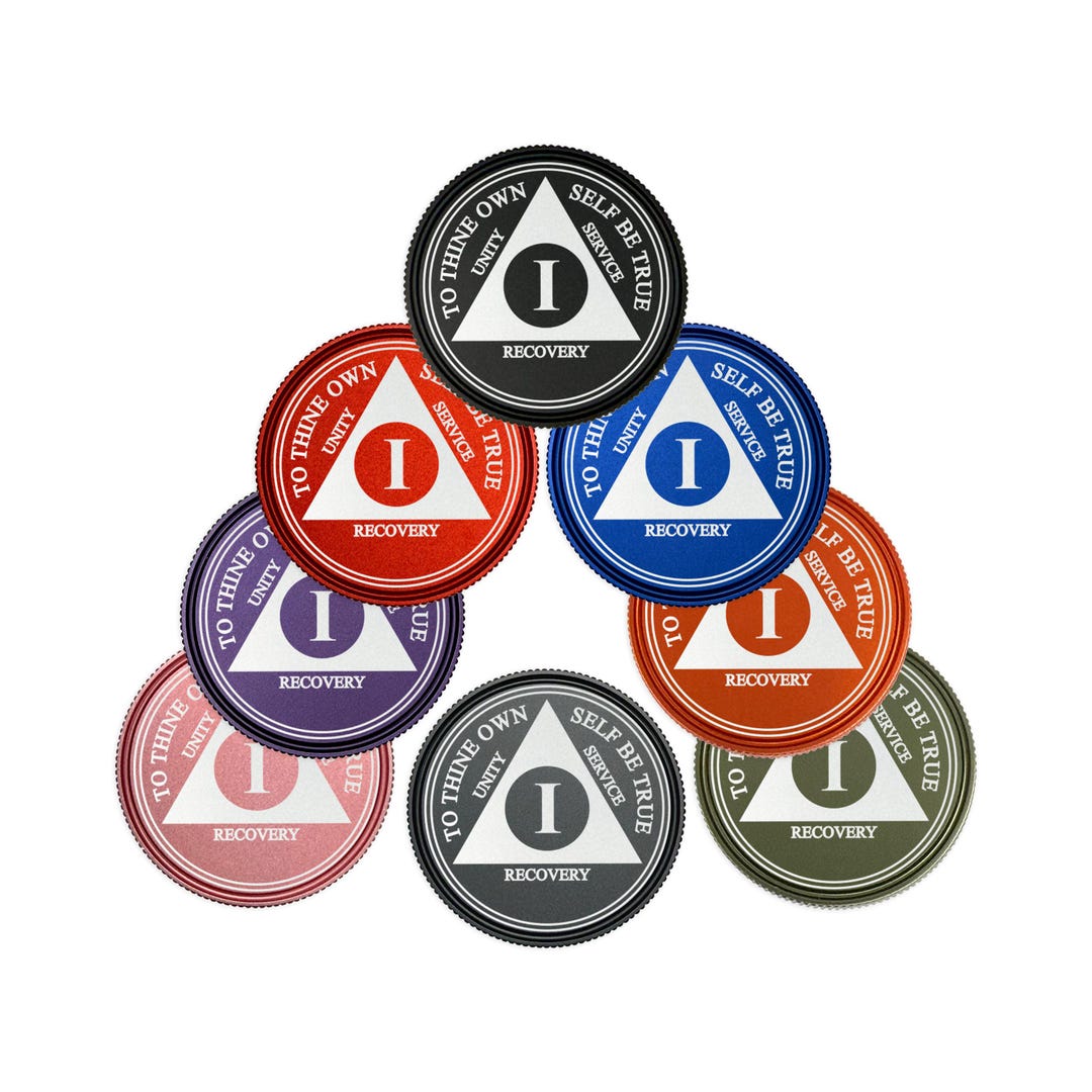 AA Anniversary Medallion, Sobriety Token - EDC Recovery Coin and ...
