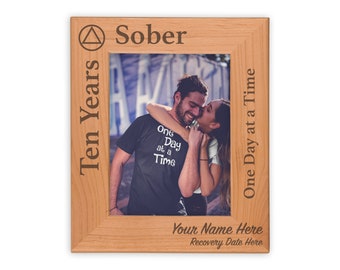 AA Sobriety Anniversary Personalized Picture Frame, Gifts for any Alcoholics Anonymous Anniversaries or Birthday