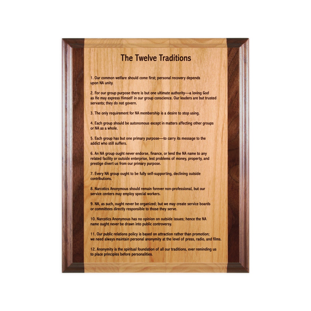 NA 12 Traditions Plaque Narcotics Anonymous Twelve - Etsy