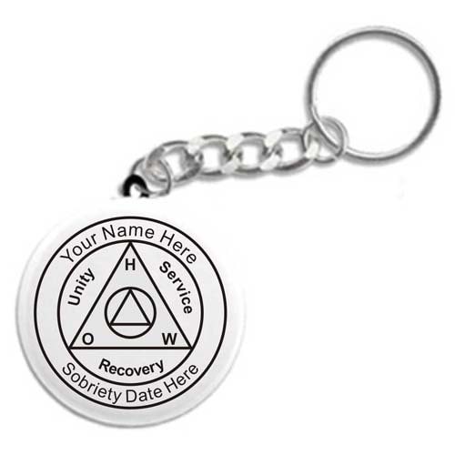 Aa Keychains Personalized AA Anniversary Recovery Themed Pinback Button & Button ...