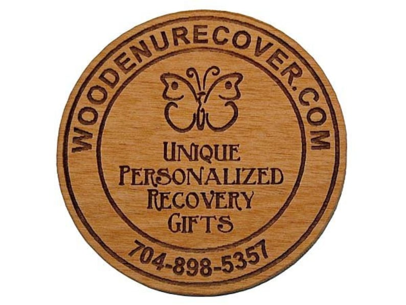 Personalized Wooden Alcoholics Anonymous Anniversary Chip, AA Birthday Token, Recovery Medallion, Unique 12 Step Gifts and Commemoratives image 10