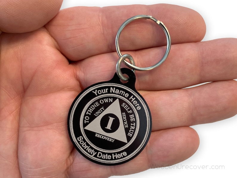 Personalized AA Medallion Key Tag Anodized Aluminum Etsy