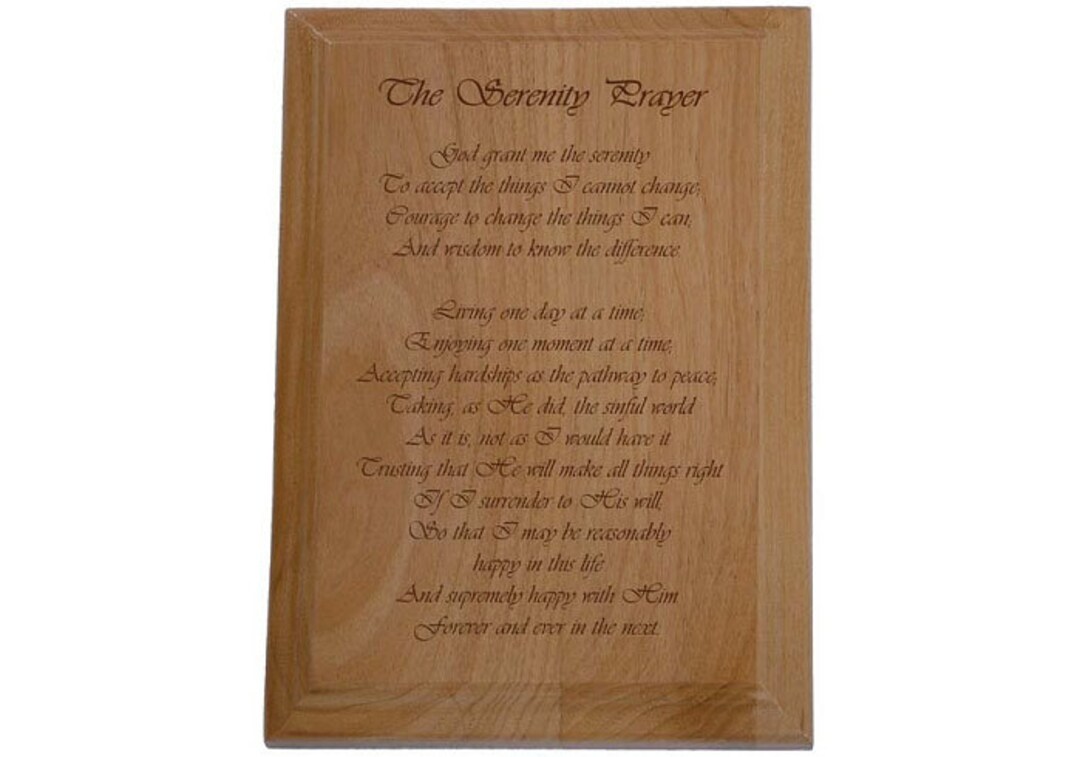 Serenity Prayer Long Form 12 Step Prayer Plaques Spiritual - Etsy