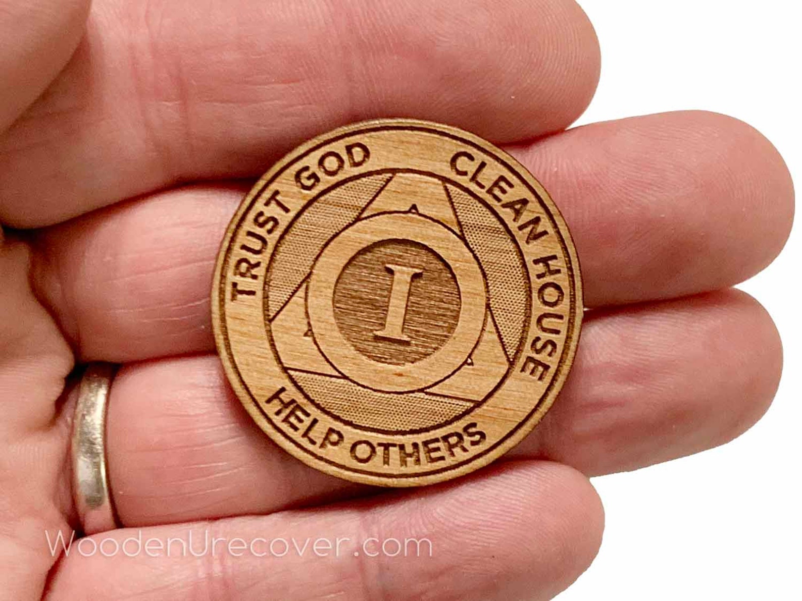 Personalized Wooden Alcoholics Anonymous Token, AA Birthday Coin ...