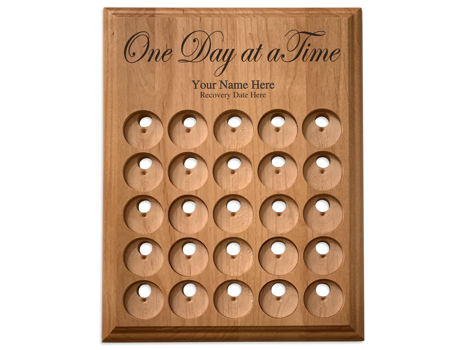AA One Day At A Time Script alcoholics anonymous Sobriety Chip Token Medallion