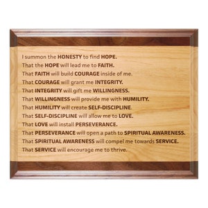Principles Prayer Plaque, Alcoholics Anonymous & Narcotics Anonymous Spiritual Principles, Recovery Slogans, Meeting Room Wall Plaque