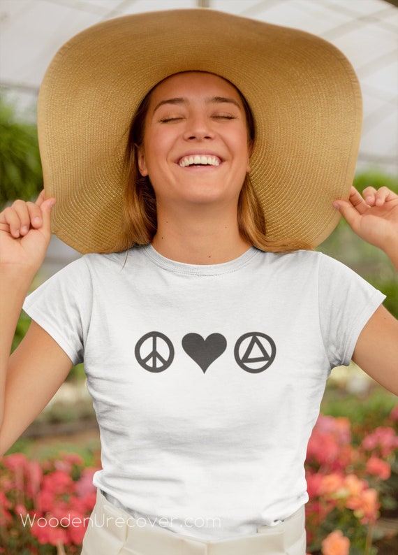 Peace Love Sobriety Alcoholics Anonymous Fun T-Shirt Peace Love Sobriety Alcoholics Anonymous Fun T-Shirt