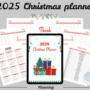 Editable 2025 Christmas Planner, 2025 Holiday Digital Planner, Xmas Party, Gift, Digital Christmas Planner, Checklist, To Do List, GoodNotes