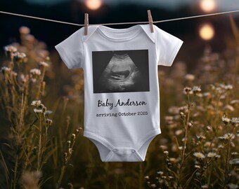 Wildflowers Ultrasound Pregnancy Announcement Template For Social Media - Modern Baby Reveal - Baby Announcement - Editable Digital Download