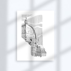 Florence Cathedral Dome Art: Gothic Architecture Print (Digital Download)