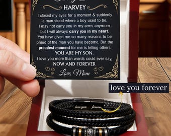 14th Birthday Gift - Personalised Leather Bracelet - Son Brother Grandson Nephew Godson Friend Boys