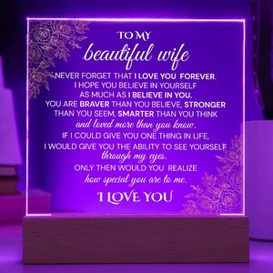 Daughter Gift: Acrylic Plaque Keepsake with LED Nightlight