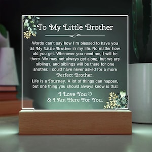 Personalized Acrylic Plaque Gift for Brother: LED Light Keepsake
