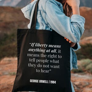 George Orwell Quote Tote Bag: Literary Canvas Book Bag