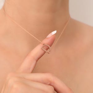 Custom Initial Gold Necklace, Solid Gold Letter Pendant, Minimalist Jewelry For Women, Dainty Gold Chain, Gift For Her, Birthday Jewelry
