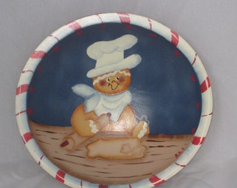 Hand Painted 9 inch wooden bowl with Gingerbread Man
