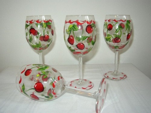 A pair of Wine Glasses Cherry, Product