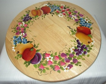Hand painted Lazy Susan with Fruit