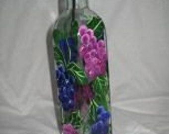 Hand Painted OIL BOTTLE With GRAPES