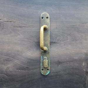 Vintage brass door handle - sliding door hardware - rustic door handle - barn door pull - metall door handle - long front door handle