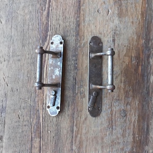 Set of 2 Vintage Iron Door Handles: Rustic Barn Hardware
