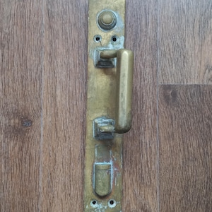 Vintage brass door handle - sliding door hardware - rustic barn door pull