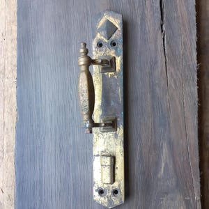 Vintage Brass Door Handle: Rustic Barn Door Pull, 14&quot; Long