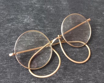 Óculos redondos vintage dos anos 1950: Óculos médicos unissex de meados do século XX