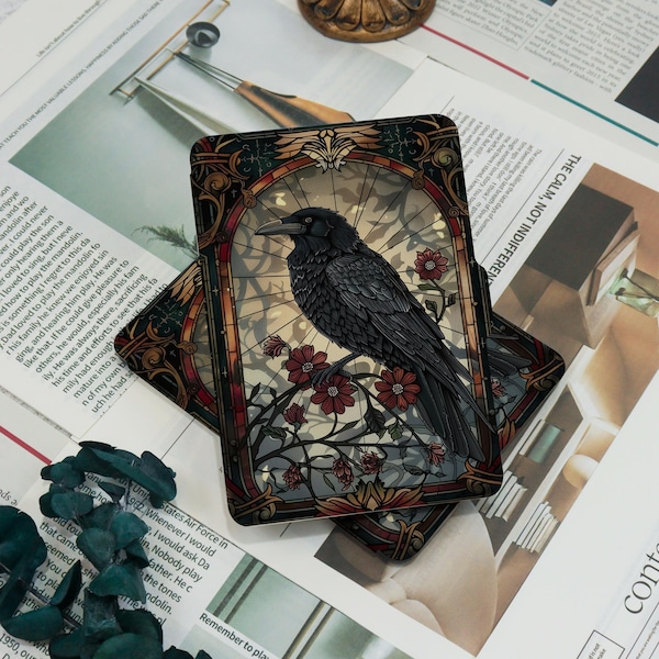Raven Card, funda para Kindle, carcasa para Kindle, funda para Paperwhite (12.ª y 11.ª generación), nueva funda para Kindle, funda para Kindle Oasis, funda para Kindle con activación automática