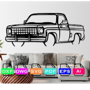 Chevy Truck Car Laser Cut Dxf Files, Vector Files, Laser cutting Files, DXF Dwg Ai SVG Pdf EPS Files, Digital Files