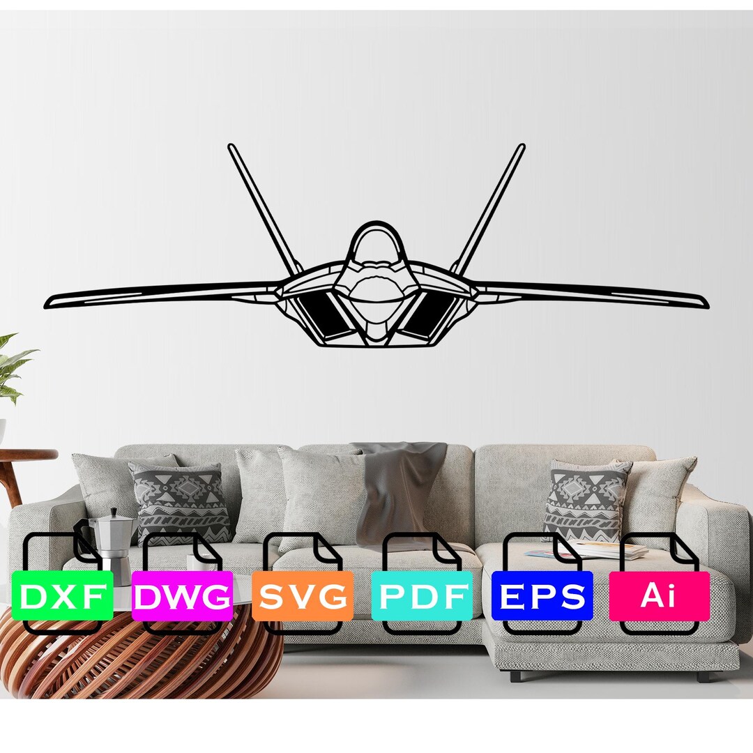 Lockheed Martin F 22 Raptor Airplane Laser Cut Dxf Files, Vector Files ...
