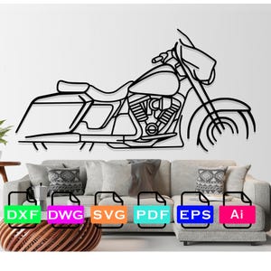 Harley Street Glide Motorcycle Laser Cut Dxf Files, Vector Files, Laser cutting Files, DXF Dwg Ai SVG Pdf EPS Files, Digital Files