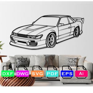 240 SX Car Laser Cut Dxf Files, Vector Files, Laser cutting Files, DXF Dwg Ai SVG Pdf Eps Files, Digital Files