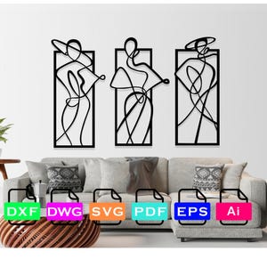 Woman Art Laser Cut Dxf Files, Vector Files, Laser cutting Files, DXF Dwg Ai SVG Pdf EPS Files, Digital Files