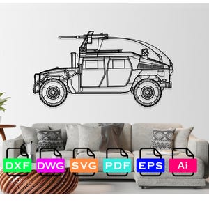 Humvee 1 Auto Laser Cut Dxf Dateien, Vektordateien, Laserschneidedateien, DXF Dwg Ai SVG Pdf EPS Dateien, Digitale Dateien