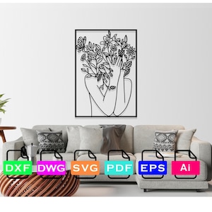 Woman Art Laser Cut Dxf Files, Vector Files, Laser cutting Files, DXF Dwg Ai SVG Pdf EPS Files, Digital Files