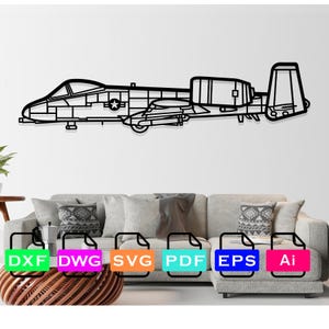 Fairchild Republic A 10 Thunderbolt 2 Airplane Laser Cut Dxf Files, Vector Files, Laser cutting Files, DXF Dwg Ai SVG Pdf EPS Files, Digital
