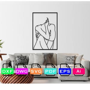 Woman Art Laser Cut Dxf Files, Vector Files, Laser cutting Files, DXF Dwg Ai SVG Pdf EPS Files, Digital Files